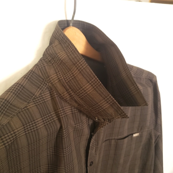 511 Tactical Shirt Mens L  Large Snap Button Green & Black Plaid Long Sleeve - Picture 4 of 11